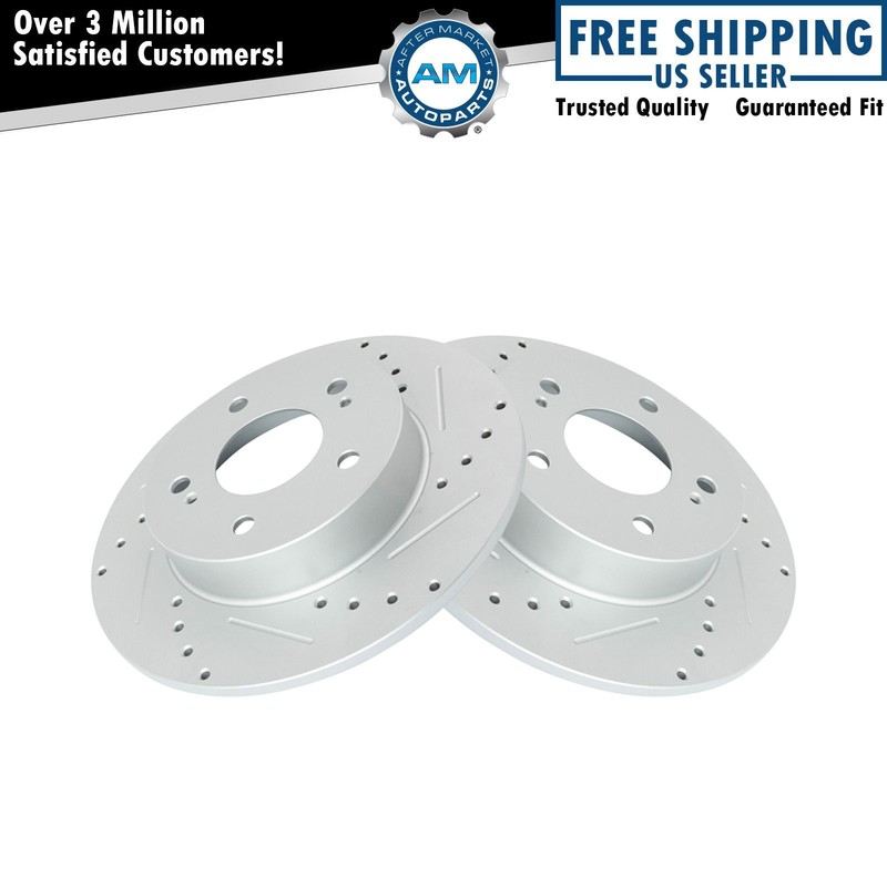 Performance Disc Brake Rotor Drilled & Slotted Rear G-Coated Pair