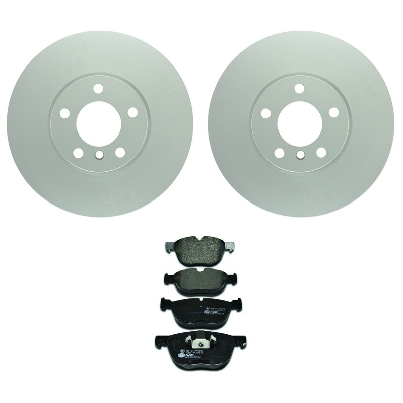 Bosch QuietCast Front Rotors Hella Low-Met Disc Brake Pad Kit For F15 X5 F16 X6