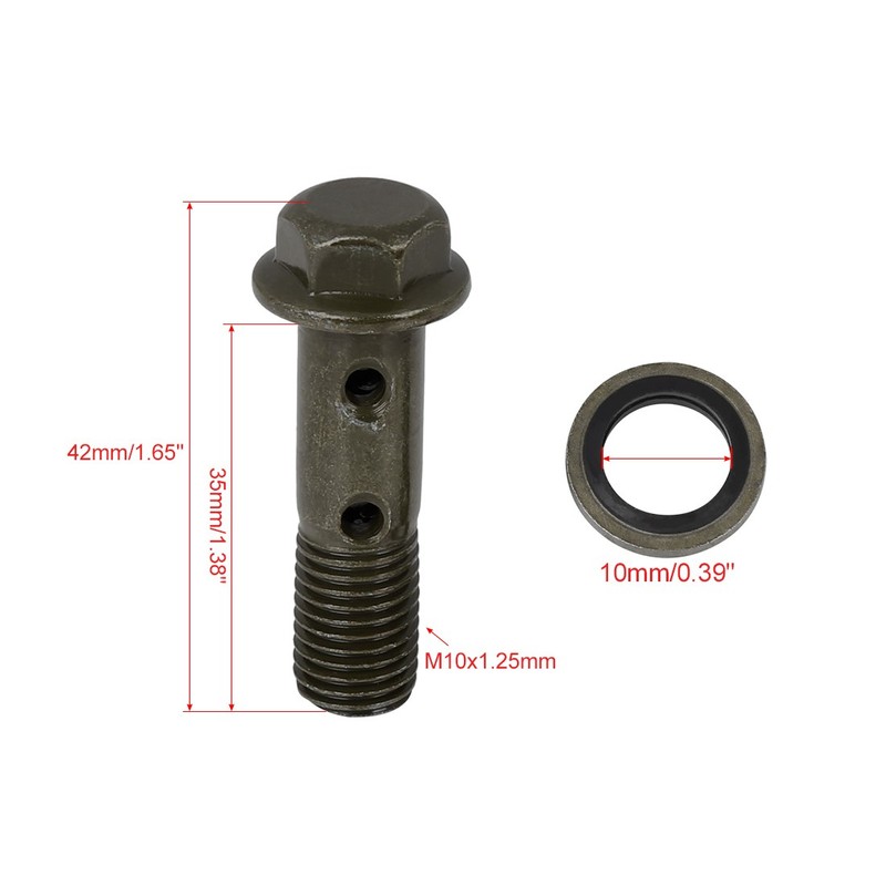 M10x1.25mm Metal Banjo Bolt Fuelew Tube Adapter Motorcycle Set gallery