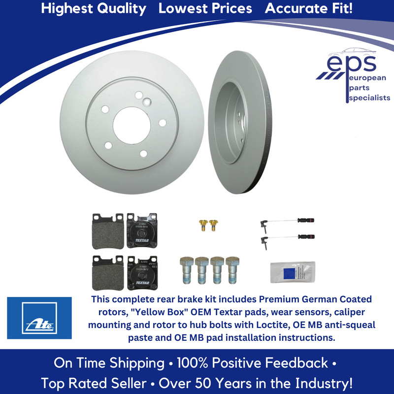 Ate Rear Brake Disc Textar Pad Kit 1998-03 Mercedes E320 Wagon German Ate 412149 gallery