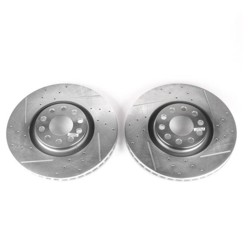 Power Stop For 06-09 Audi A4 Front Evolution Drilled & Slotted Rotors – Pair