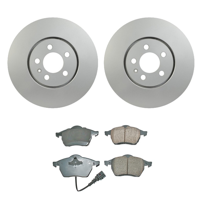Hella Front Rotors & Akebono EURO Ceramic Disc Brake Pads Kit For Golf Jetta AAA