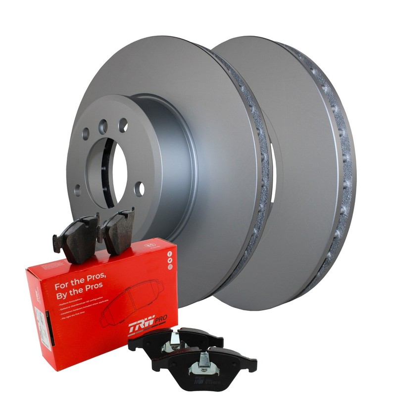 Front Brake Kit 324mm Rotors TRW Pro Low-Met Pads For BMW E60 525i 530i L6 Sedan