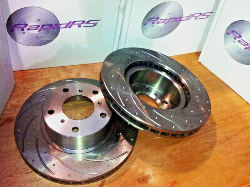Front Slotted Disc Brake Rotors to suit Toyota RAV4 ACA20 21 23 2000-2005 Pair
