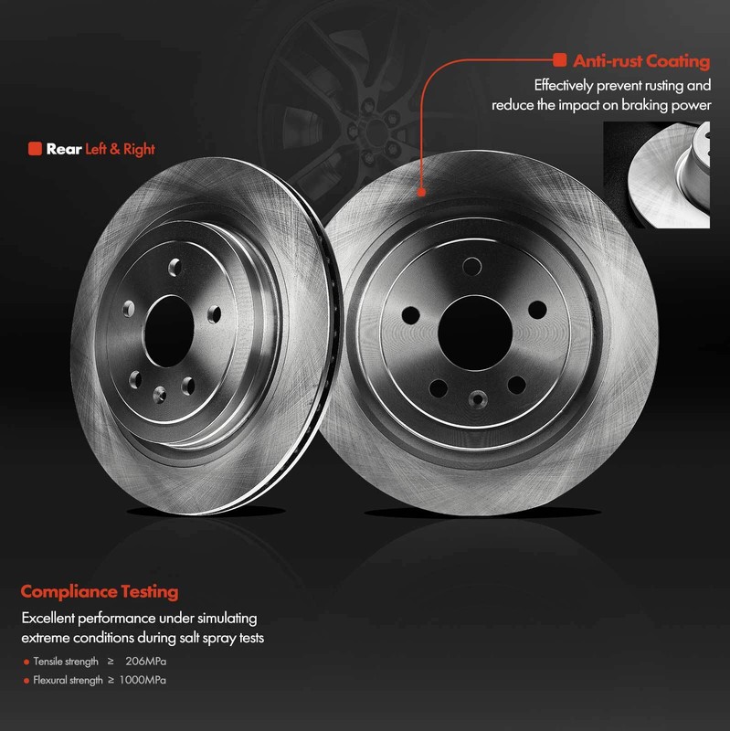 Disc Brake Rotors for Cadillac CTS 2008-2014 339mm Heavy Duty Brakes J55 Rear gallery