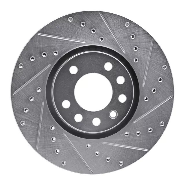 Genuine DFC Brake Rotor – Drilled and Slotted – Silver 631-65013R
