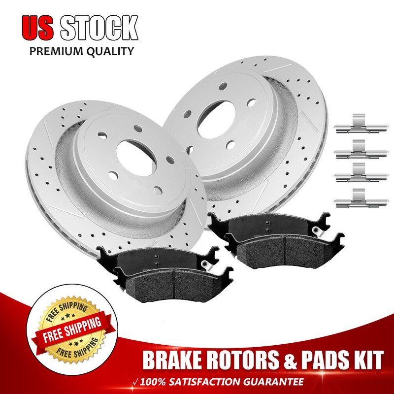 352mm Rear Disc Brake Rotors+Ceramic Pads for Dodge Ram 1500 2002-2006 Durango
