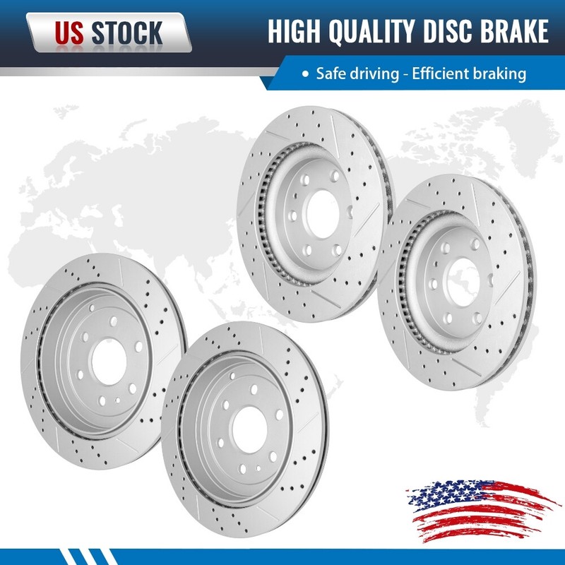 For Chevy Traverse GMC Acadia Limited Buick Enclave Front Rear Disc Brake Rotors