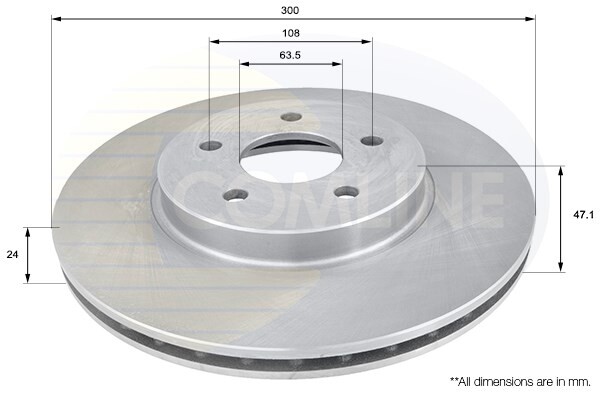 Brake Disc Front Comline Fits Ford Mondeo 2000-2007 Jaguar X-Type 2001-2009 #1 gallery