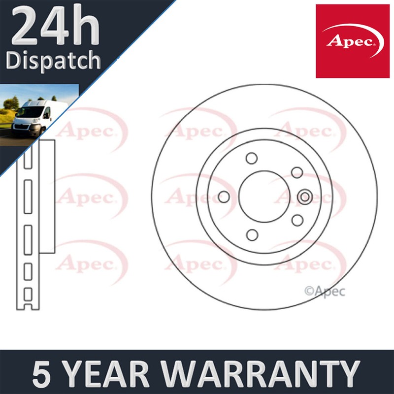 Fits VW Transporter 2003-2009 1.9 TDi 2.5 3.2 Apec Front Brake Disc 7H0615301F