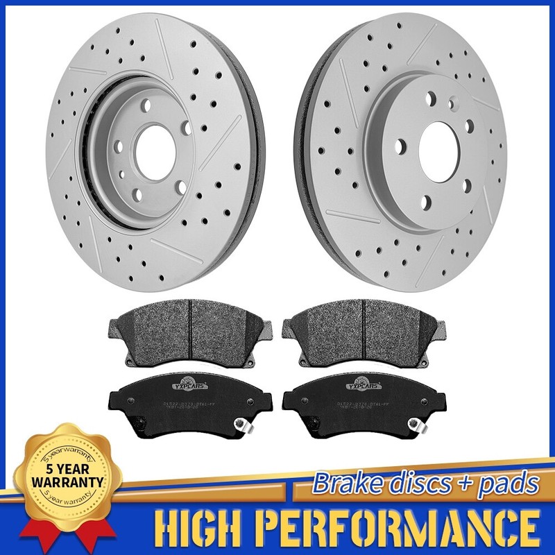 Front Drilled Disc Brake Rotors Pads For Chevrolet Cruze Sonic 2012 2013 – 2016