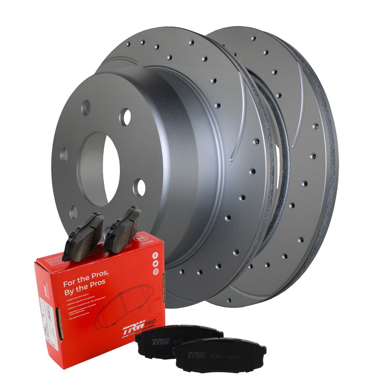 Rear Brake Kit 325mm Drill Disc TRW Ceramic Pads For Silverado Sierra 1500 Tahoe