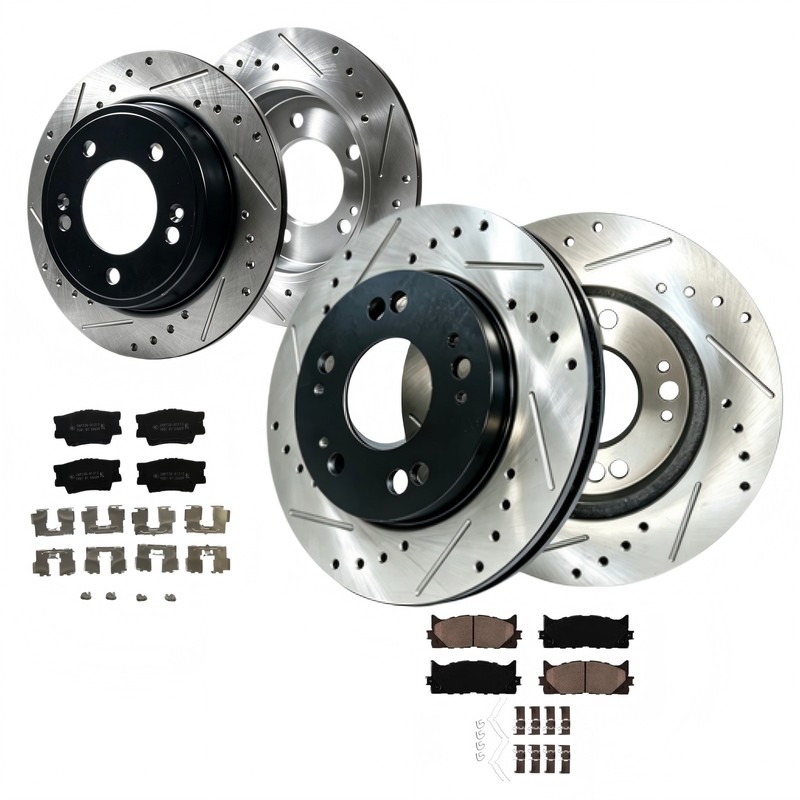 296mm Front Rear Drilled Rotor Brake Pad for 2014 2015 2016 Toyota Avalon Camry