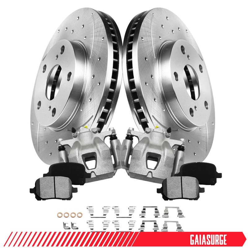 Front Disc Brake Rotor & Pad + Brake Caliper for Toyota Camry Solara Lexus ES300
