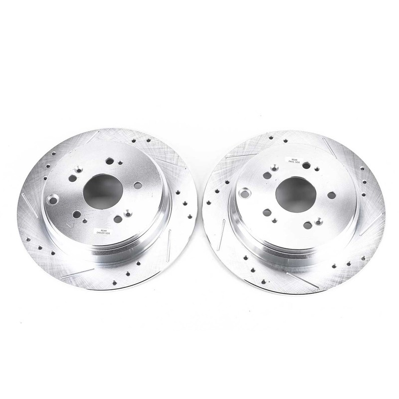 Power Stop – Rear Drilled, Slotted and Zinc Plated Brake Rotor Pair for RDX, CR-