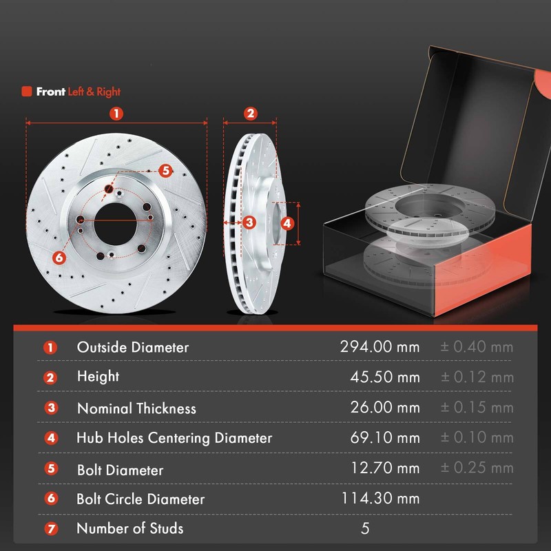 Front Drilled Rotor & Ceramic Brake Pads for Mitsubishi Dodge Caliber Chrysler gallery