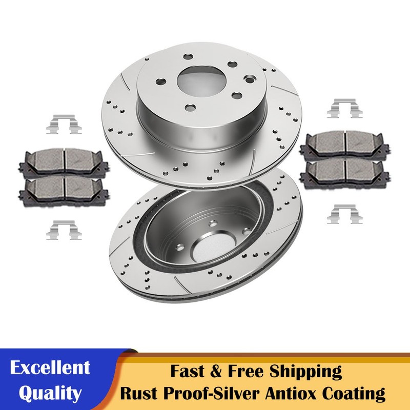 292mm Rear Drilled Brakes Rotors Disc Pads Kit Fit for 14-17 Nissan Rogue Brakes
