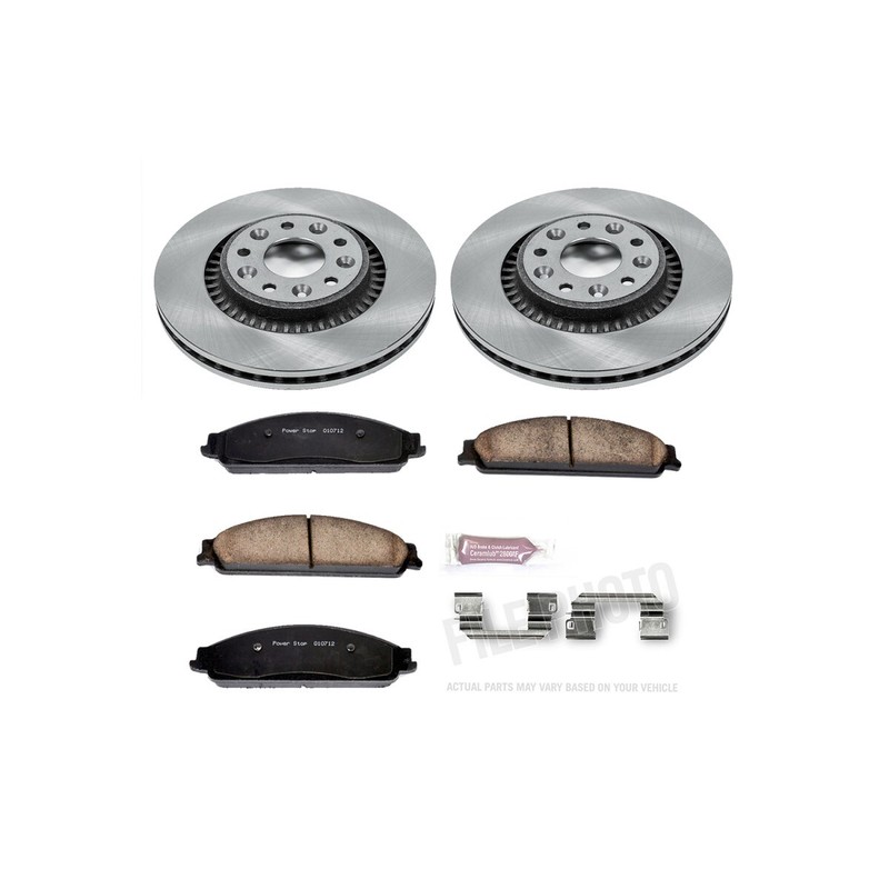 KOE4599 Powerstop 2-Wheel Set Brake Disc and Pad Kits Front for Mercury Sable