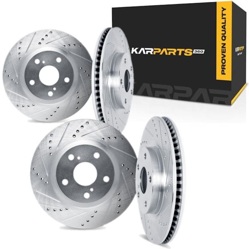 For BMW 540i/540i xDrive 2017-2019 Rotors | Silver | Drilled And Slotted Rotor