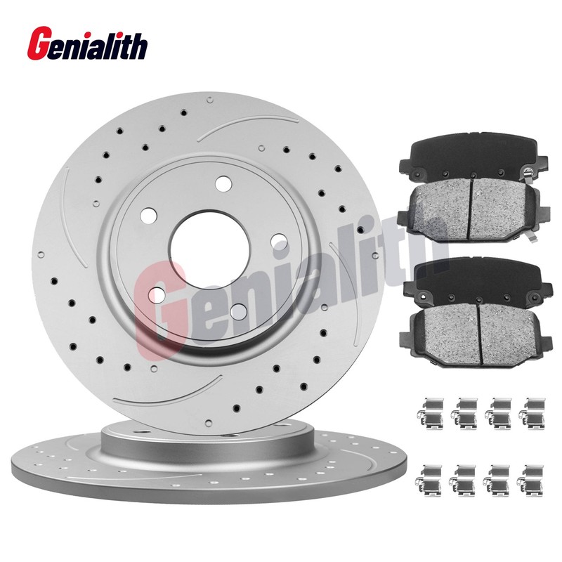 for Dodge Grand Caravan Journey Town & Country Rear DRILLED Brake Rotors & Pads