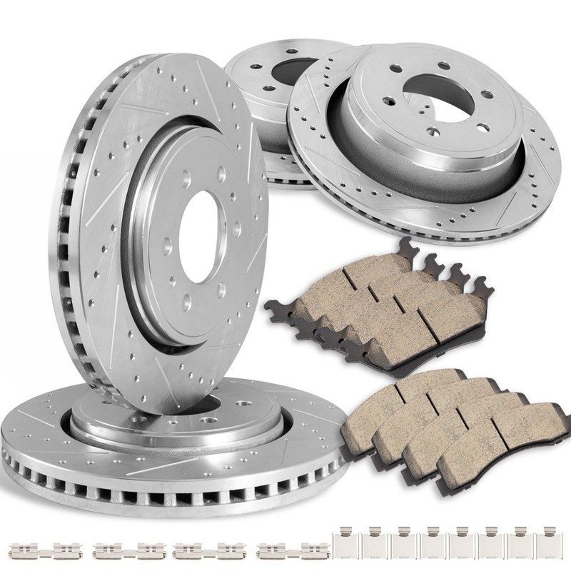 8PCS Front + Rear Disc Brake Rotors & Brake Pads For 2012-2020 Ford F150 F-150