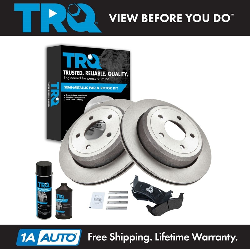 TRQ Rear Disc Brake Pad & Rotor Kit w/Chemicals for Grand Marquis Marauder