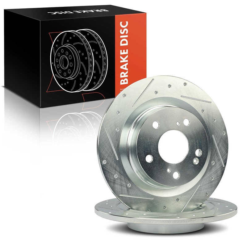 2Pcs Rear Side Drilled Brake Rotors for Honda Civic 2017-2020 2023 2.0L Type R gallery