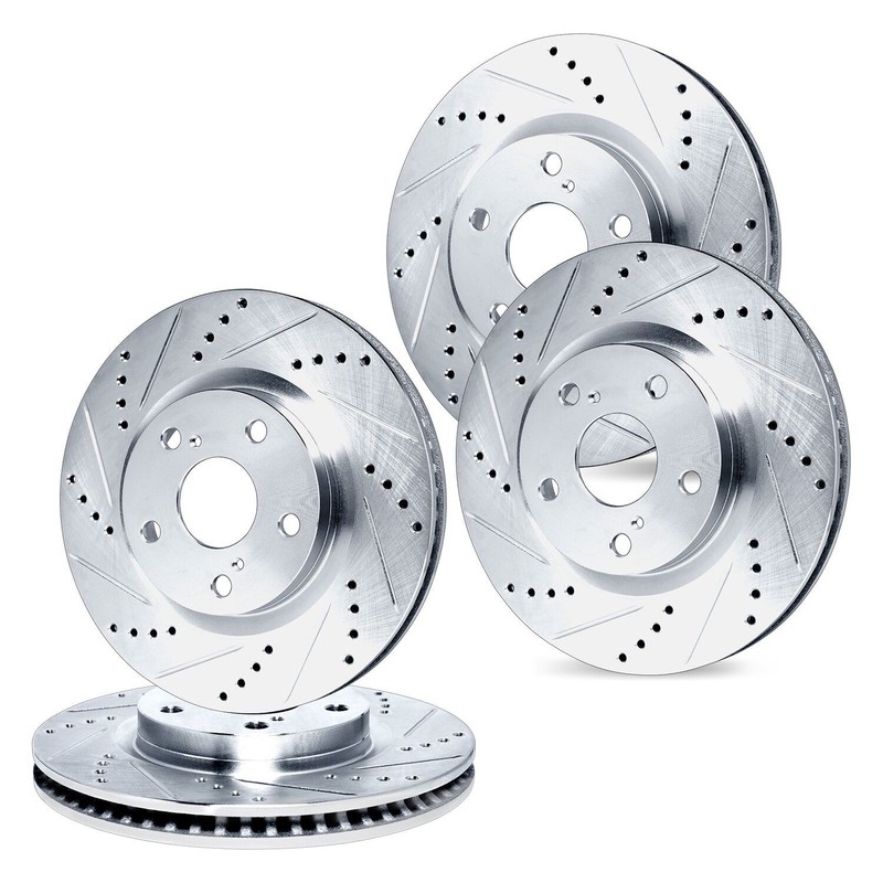 For Porsche 944 86 R1 Concepts Drilled & Slotted Front & Rear Brake Rotor Set gallery