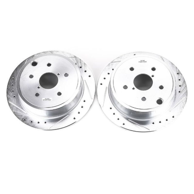 Power Stop For 15-19 Subaru WRX Rear Evolution Drilled & Slotted Rotors - Pair