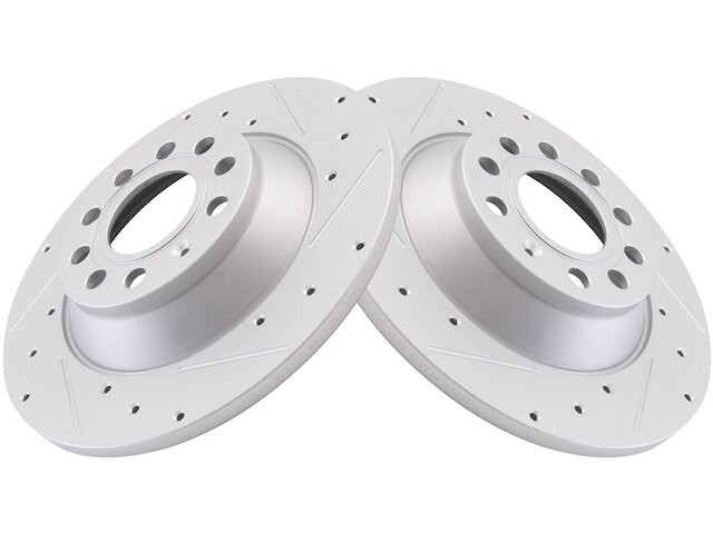 Rear TRQ 2 Piece Brake Rotor Set Brake Rotor Set fits Audi S6 2010 68SWQJ