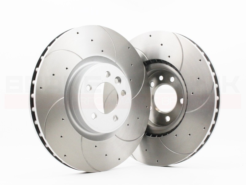 FOR RANGE ROVER 5.0 P565 L405 PERFORMANCE DRILLED GROOVED FRONT BRAKE DISC PAIR gallery