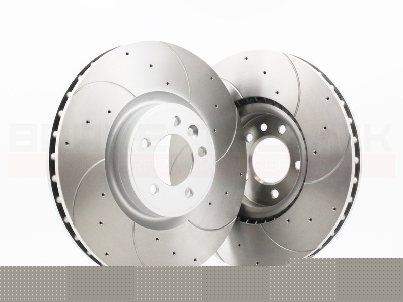 FOR RANGE ROVER SPORT 5.0 L494 PERFORMANCE DRILLED & GROOVED FRONT BRAKE DISCS gallery