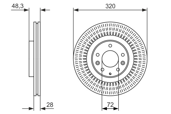 2X 0 986 479 795 Bosch brake disc for Mazda