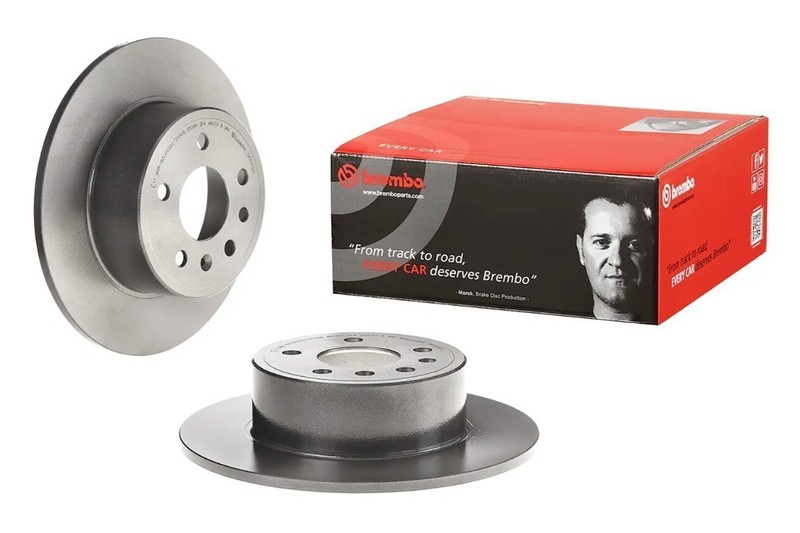 Brembo 08.7015.21 Prime UV Coated Solid Brake Rotors – Rear Pair