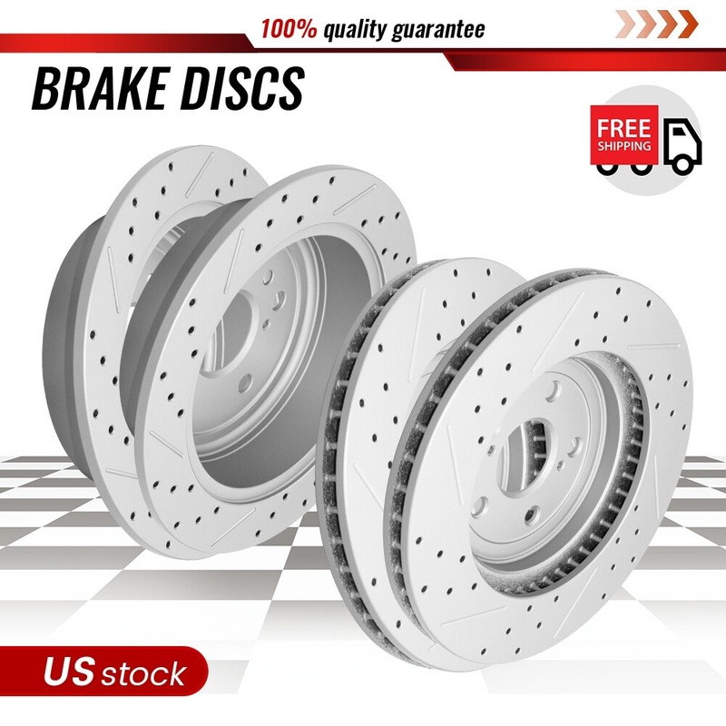 4PCS Front + Rear Disc Rotors for Lexus RX400h RX350 RX330 Toyota Highlander