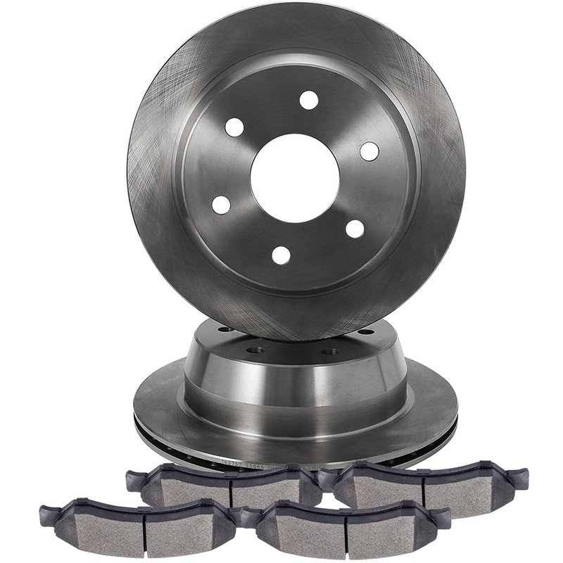 2pcs Rear Rotors And 4pcs Brake Pads For 2005-2006 2007 GMC Sierra 1500