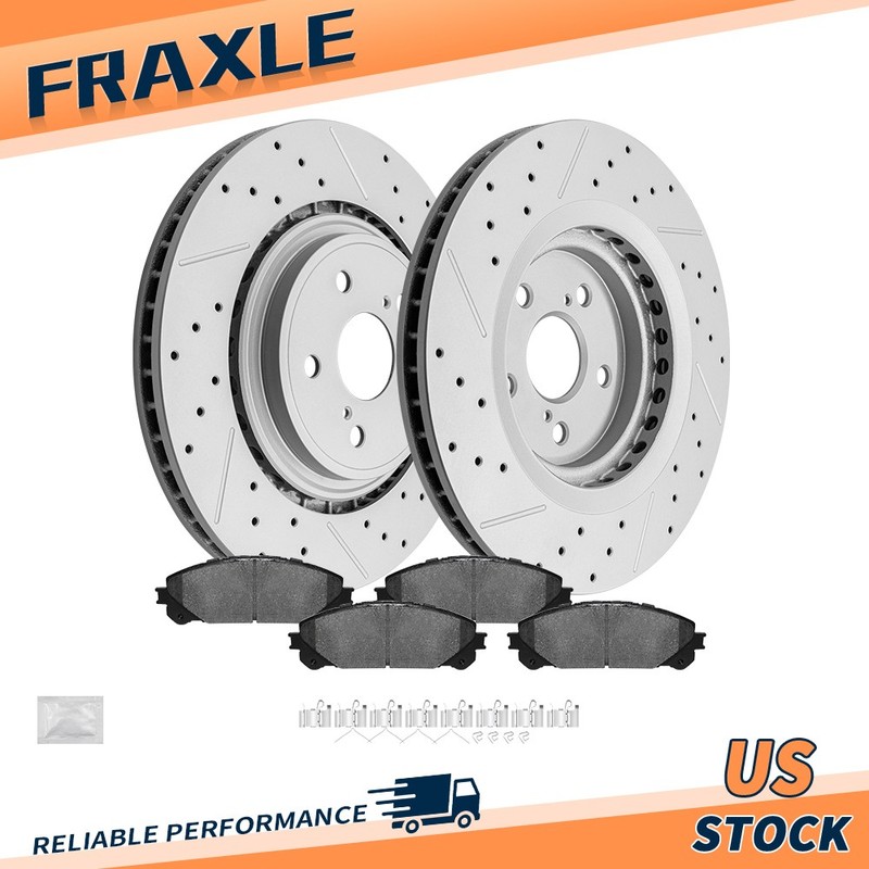 Front Disc Brake Rotors+Ceramic Pads for 2020-25 Toyota Highlander Lexus RX350H