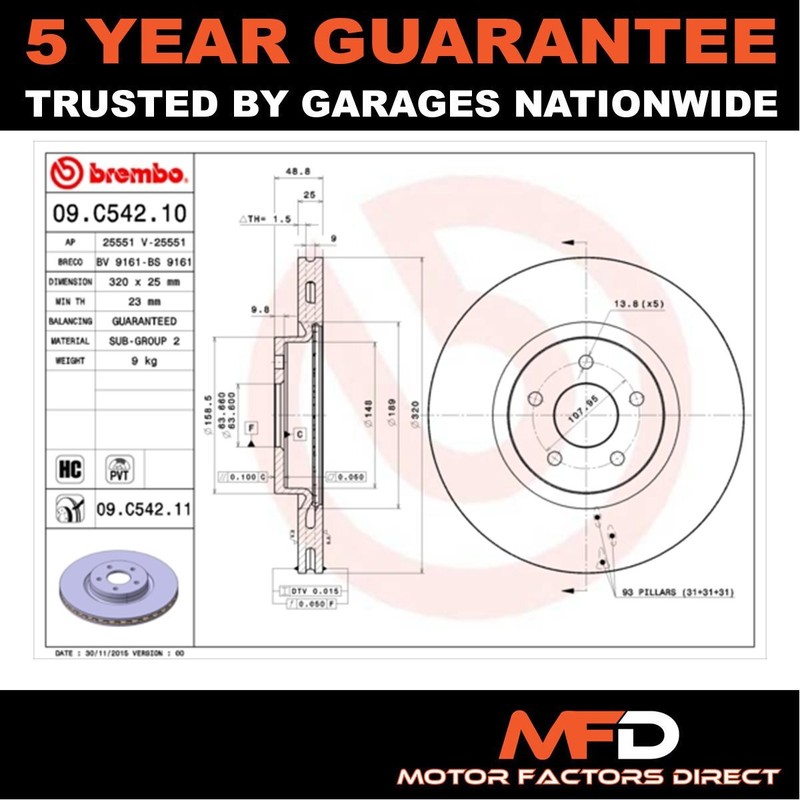 Fits Ford Kuga Transit Connect Focus Tourneo MFD Front Brake Disc gallery