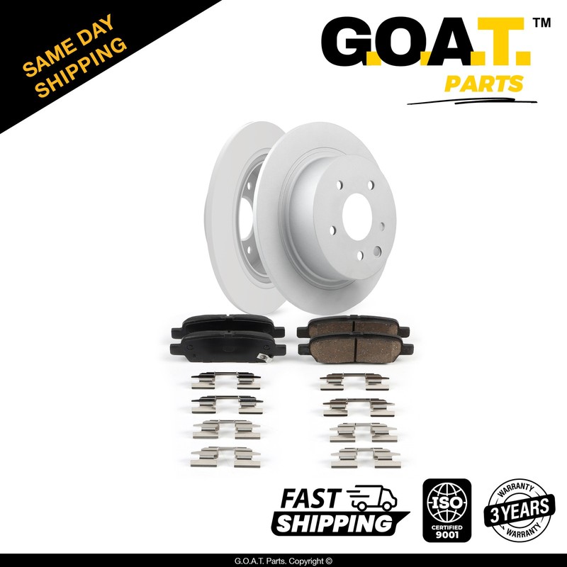 Rear Brake Rotors + Ceramic Disc Brake Pad Kit for 2011-2017 Nissan Juke Sentra