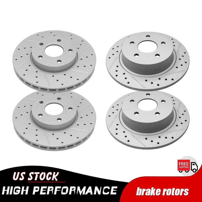 Front Rear Drilled Disc Brake Rotors for Ford C-Max 2013 - 2016 2017 2018