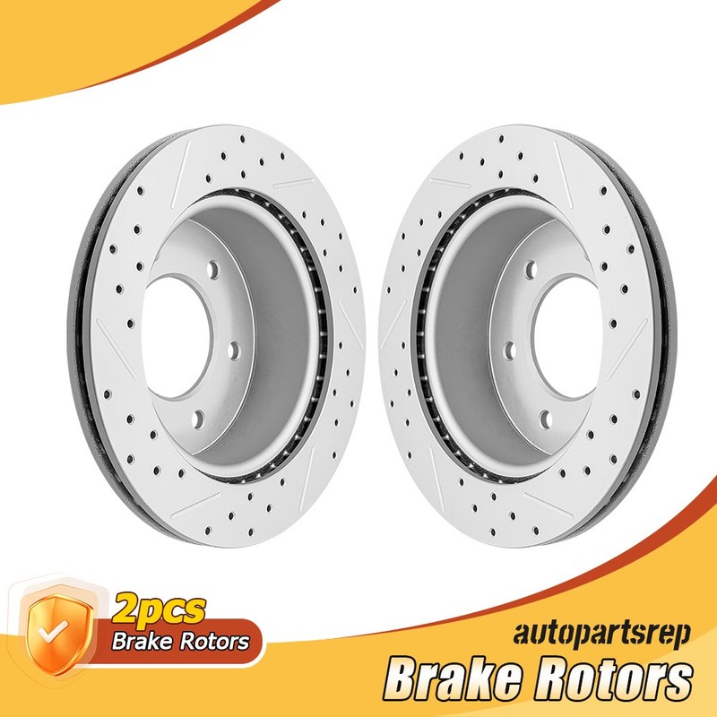 308mm Rear Drilled Brake Rotors Set for 2019 2020 2021 2022 2023 Ford Ranger