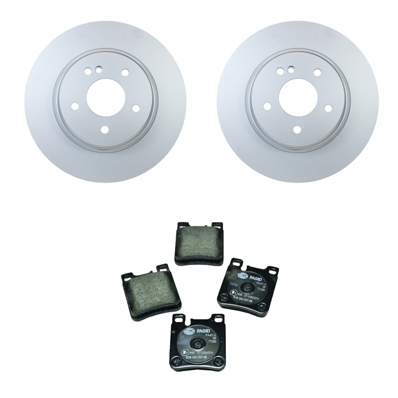 Hella Rear Rotors Low-Met Disc Brake Pad Kit For Crossfire C209 C43 CLK500 CLK55