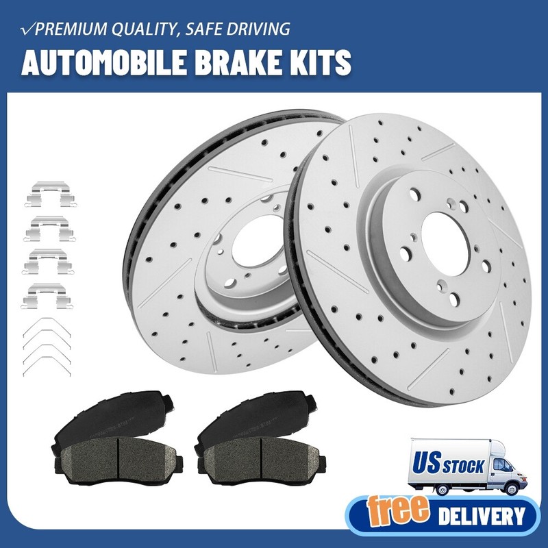 Front Disc Brake Rotors&Ceramic Brake Pads For 2011 2012 2013 2014 Honda Odyssey