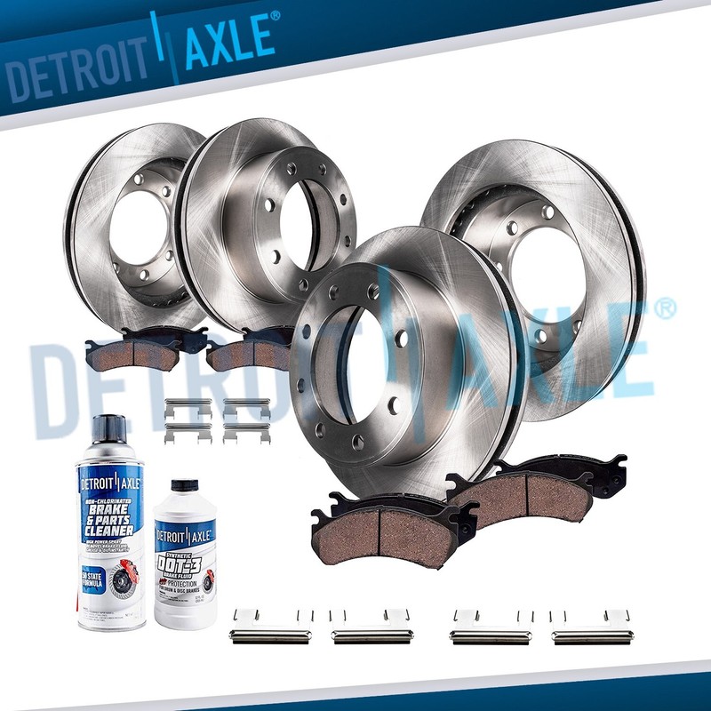 Front & Rear Brake Rotors + Brake Pads for Chevy Silverado GMC Sierra 2500 HD