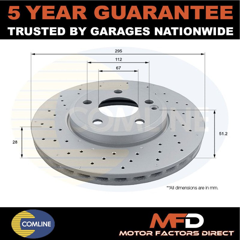 Fits Mercedes A-Class B-Class GLA CLA Comline Front Brake Disc #1