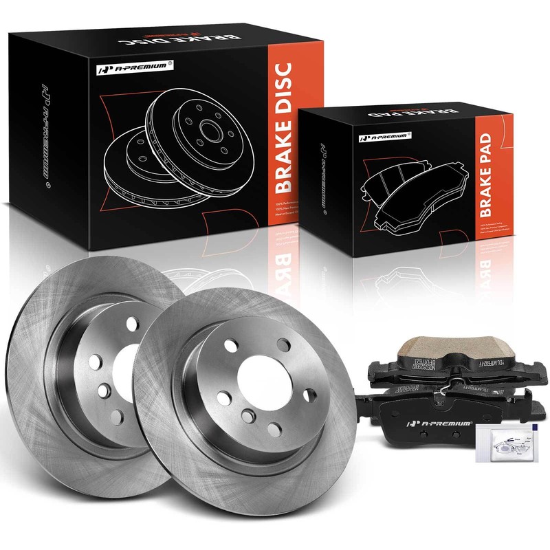 A-Premium Rear Disc Brake Rotors & Ceramic Pads for BMW I01 i3 2014-2016 L2 0.6L