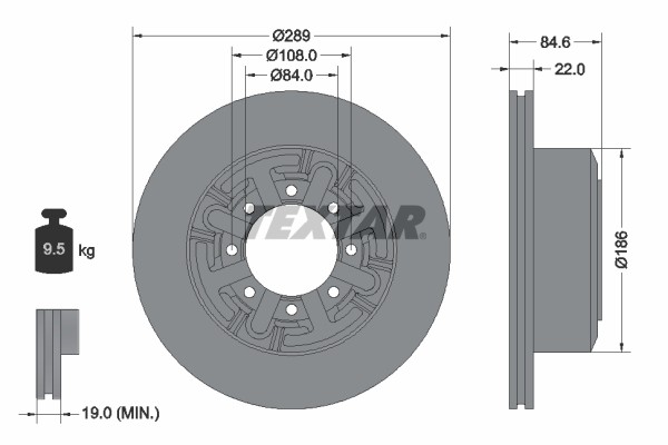 Textar 93089600 Brake Disc for Iveco