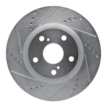 Dynamic Friction Company 631-32020L Brake Rotor Drilled And Slotted Silver
