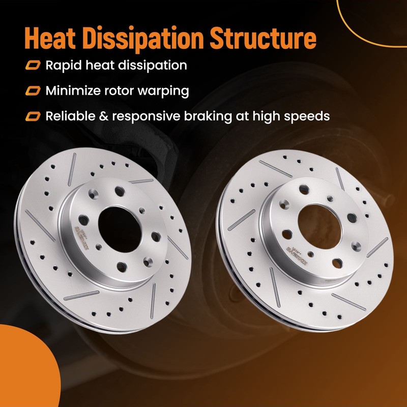 Front Left&Right Side Brake Rotors for Honda Civic Del Sol 1993-1997/CRX 1990-91 gallery