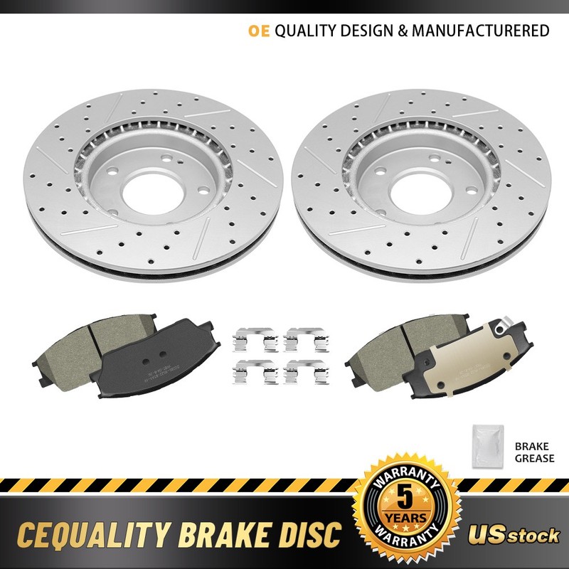 280mm Front Drilled Brake Rotor Ceramic Pad for 2019-2022 Kia Soul Hyundai Venue